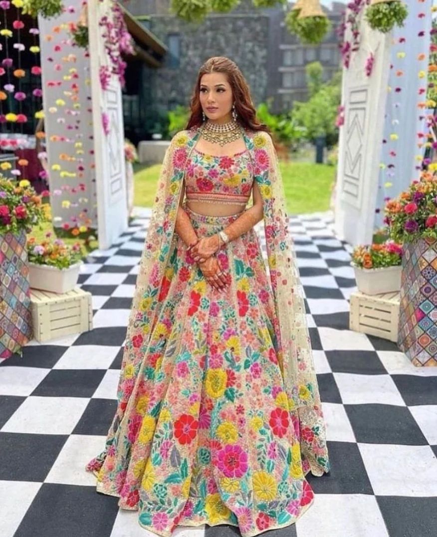 Carnival Wear Multi Color Thread With Sequence Lehenga Choli