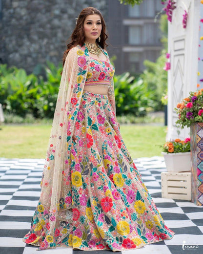 Carnival Wear Multi Color Thread With Sequence Lehenga Choli