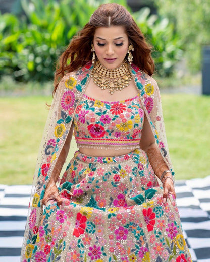 Carnival Wear Multi Color Thread With Sequence Lehenga Choli