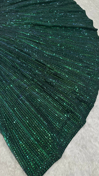 Sangeet Wear Green Color With Sequin Work Lehenga Set