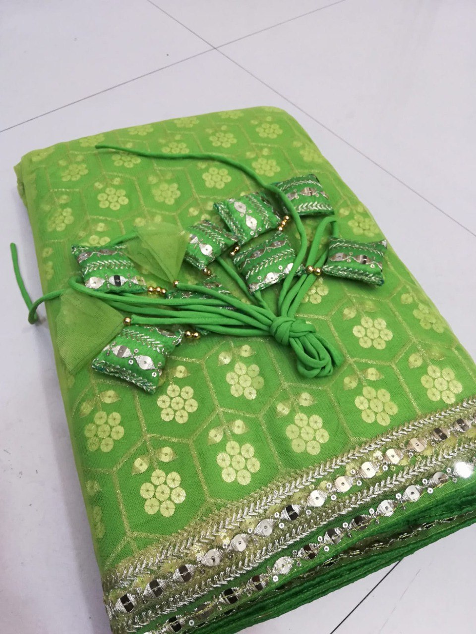 Celebrity Style Green Color Banglori Silk Zari Embroidered Lehenga Choli