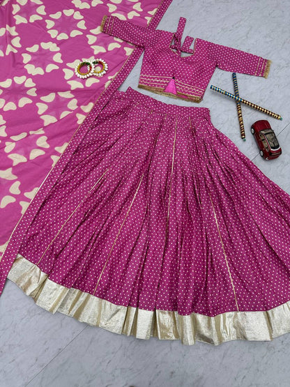 Party Wear Dusty Pink Color Cotton With Digital Printed Designer Lehenga Choli