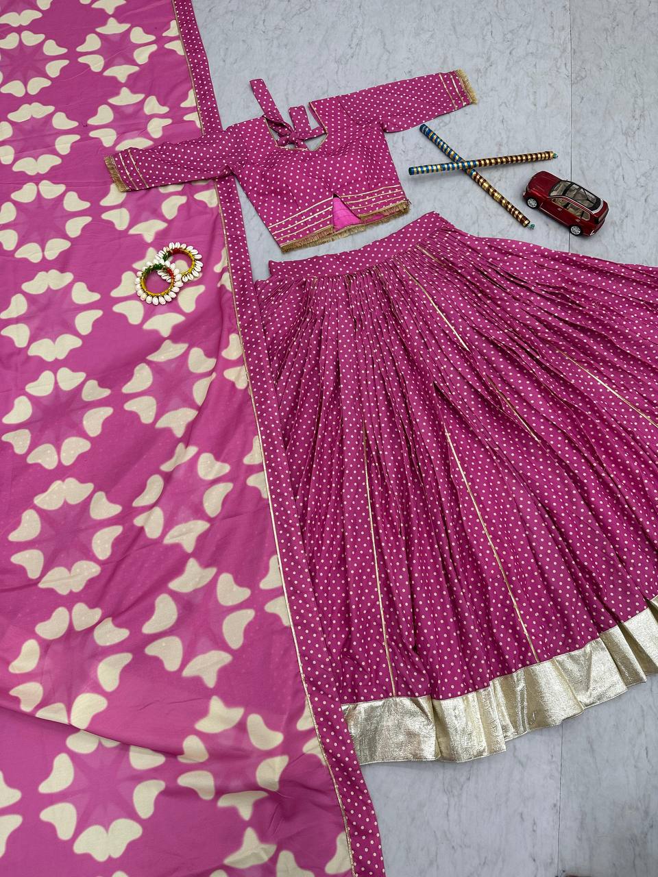 Party Wear Dusty Pink Color Cotton With Digital Printed Designer Lehenga Choli