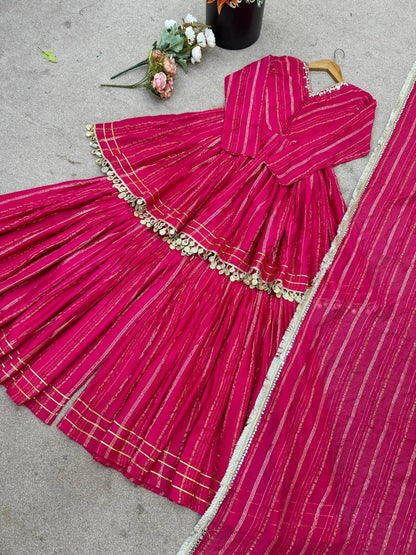Arti Chauhan Wear Pink Color Mirror With Handwork Designer Sharara Suit