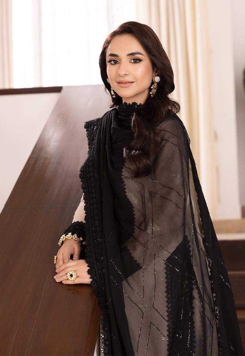 Graceful Black Color Palazzo Suit With Dupatta