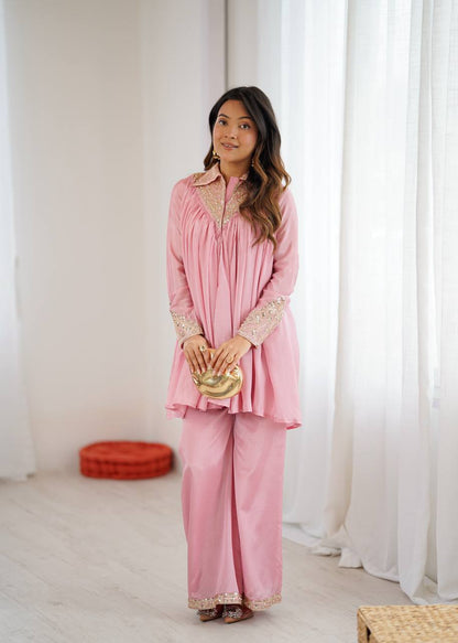 Arti Chauhan's Baby Pink Color Designer Co-Ord Set