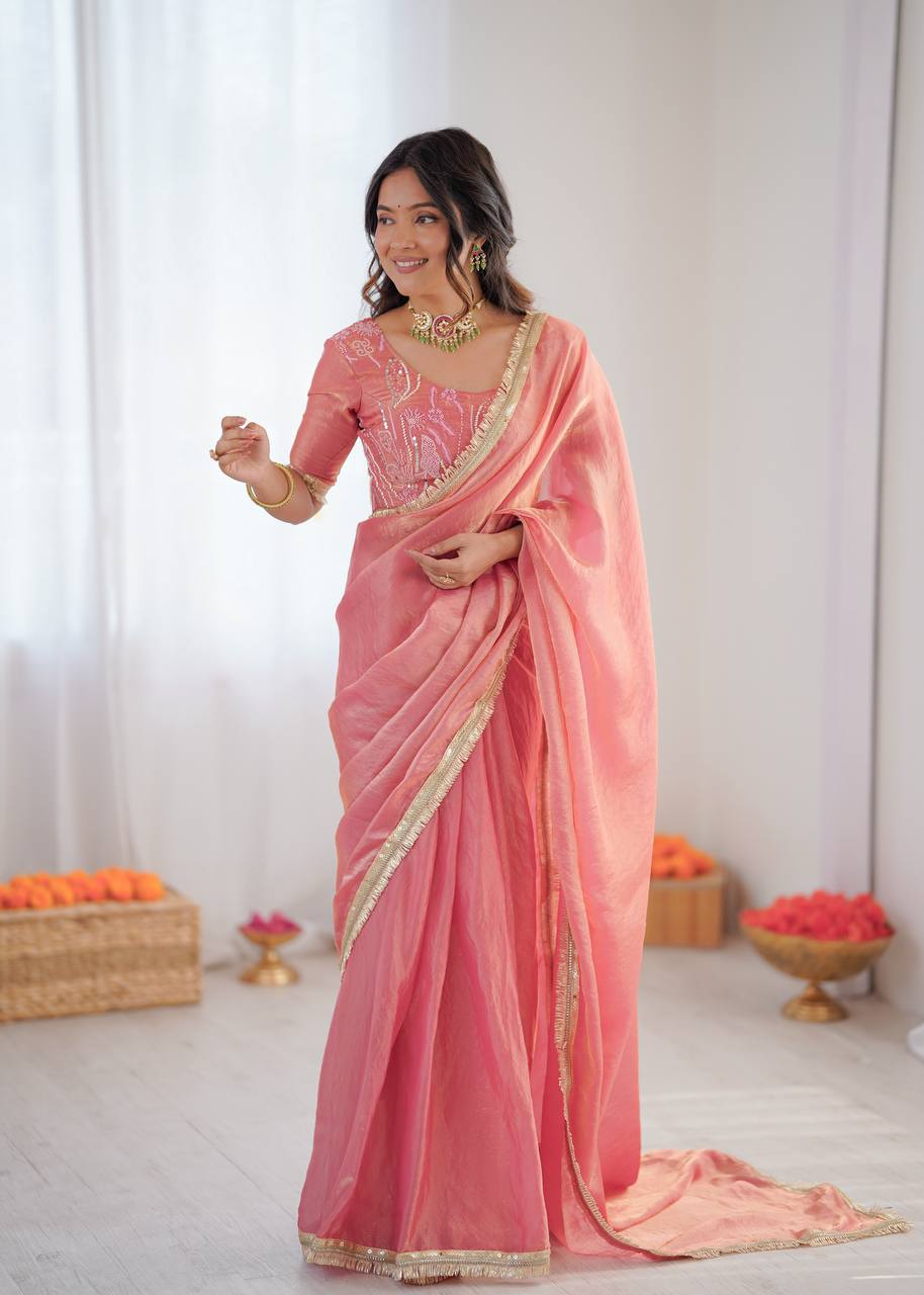 Party Wear Ready To Wear Fendy Silk Saree