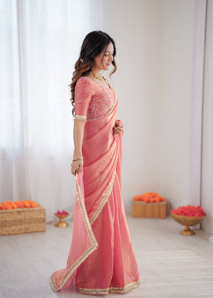 Party Wear Ready To Wear Fendy Silk Saree