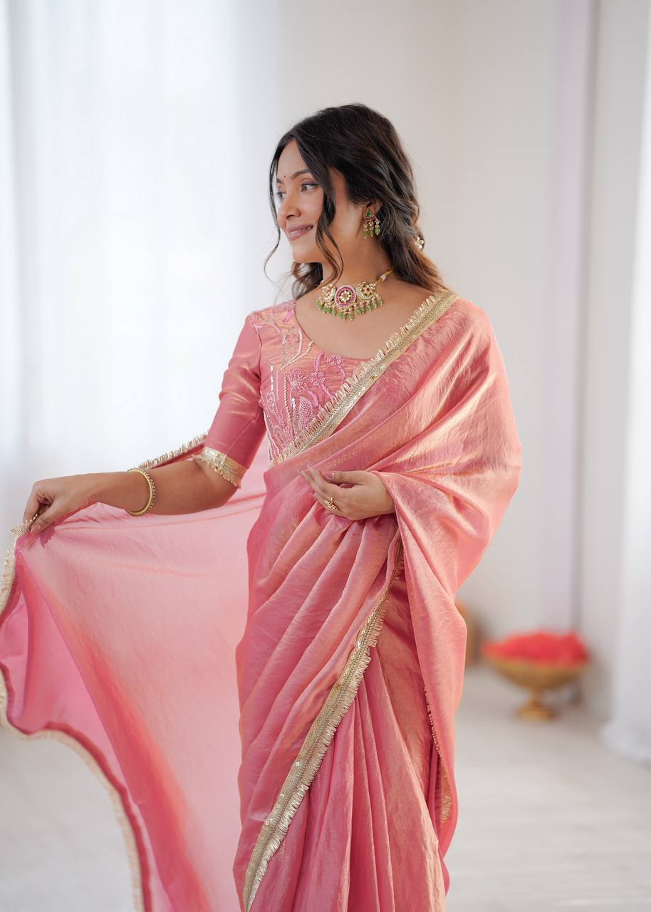 Party Wear Ready To Wear Fendy Silk Saree