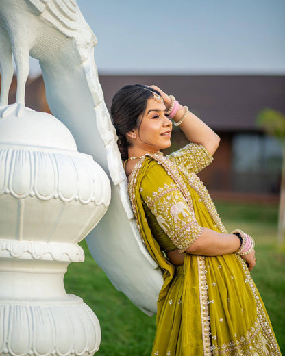 Bridal Wear Haldi Special Yellow Color Fox Georgette Heavy Embroidery Thread &amp; Sequence Work Lehenga Choli