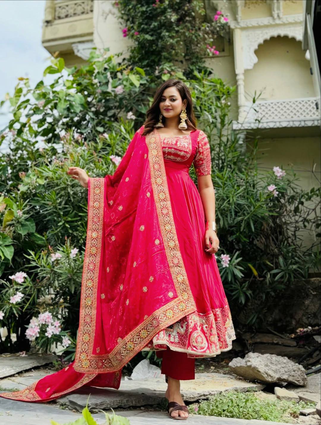 Fancy Pink Color Sequence Embroidered Anarkali Suit With Dupatta