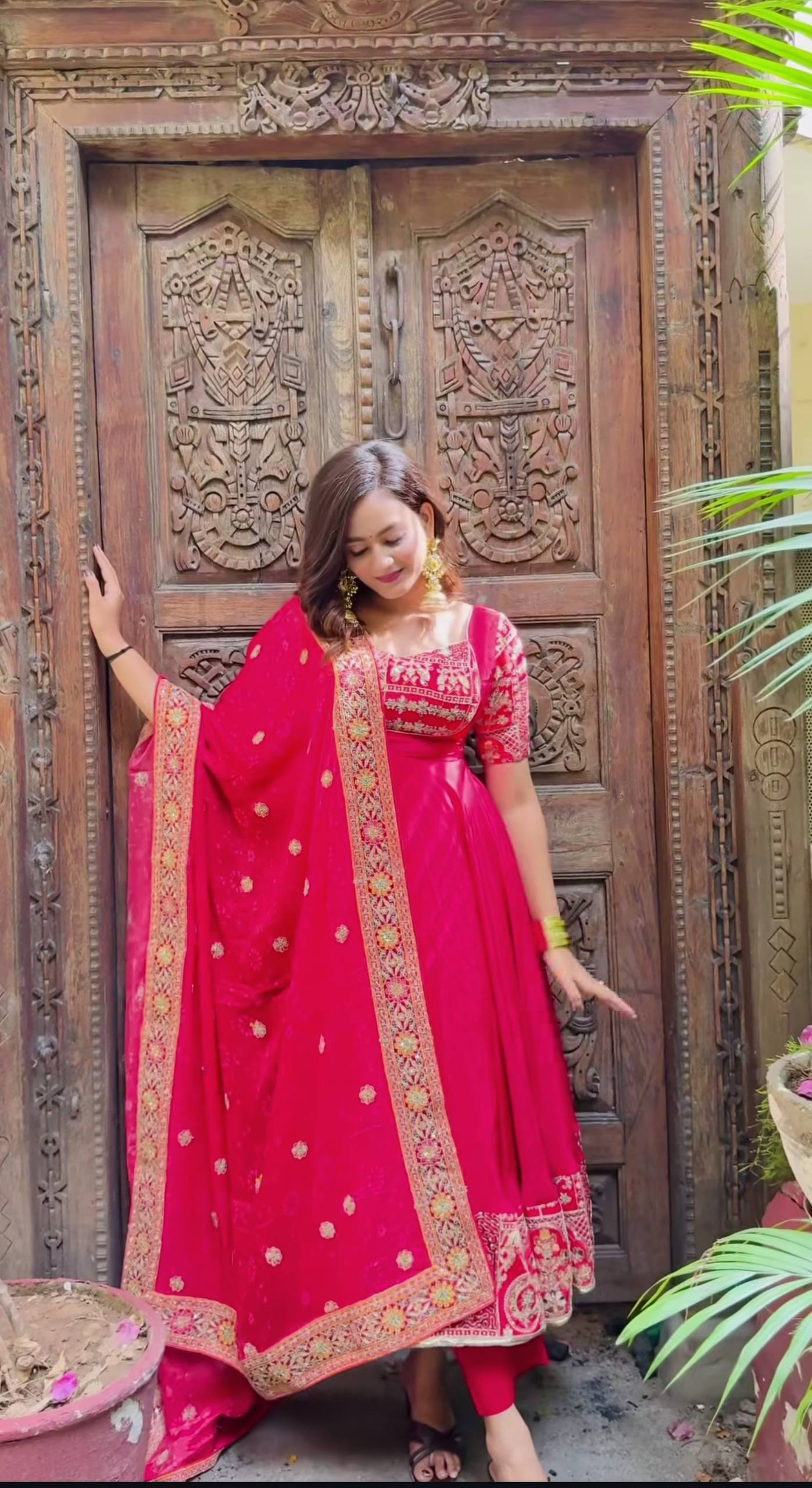 Fancy Pink Color Sequence Embroidered Anarkali Suit With Dupatta