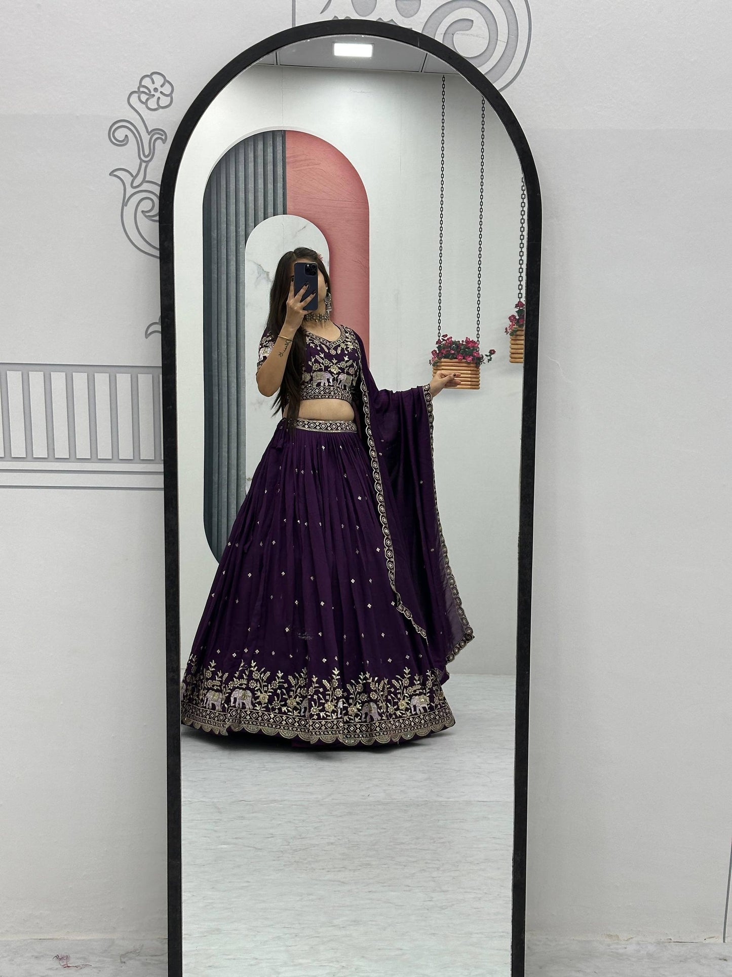 Designer Purple Color Thread And Sequence Work Lehenga Choli Set
