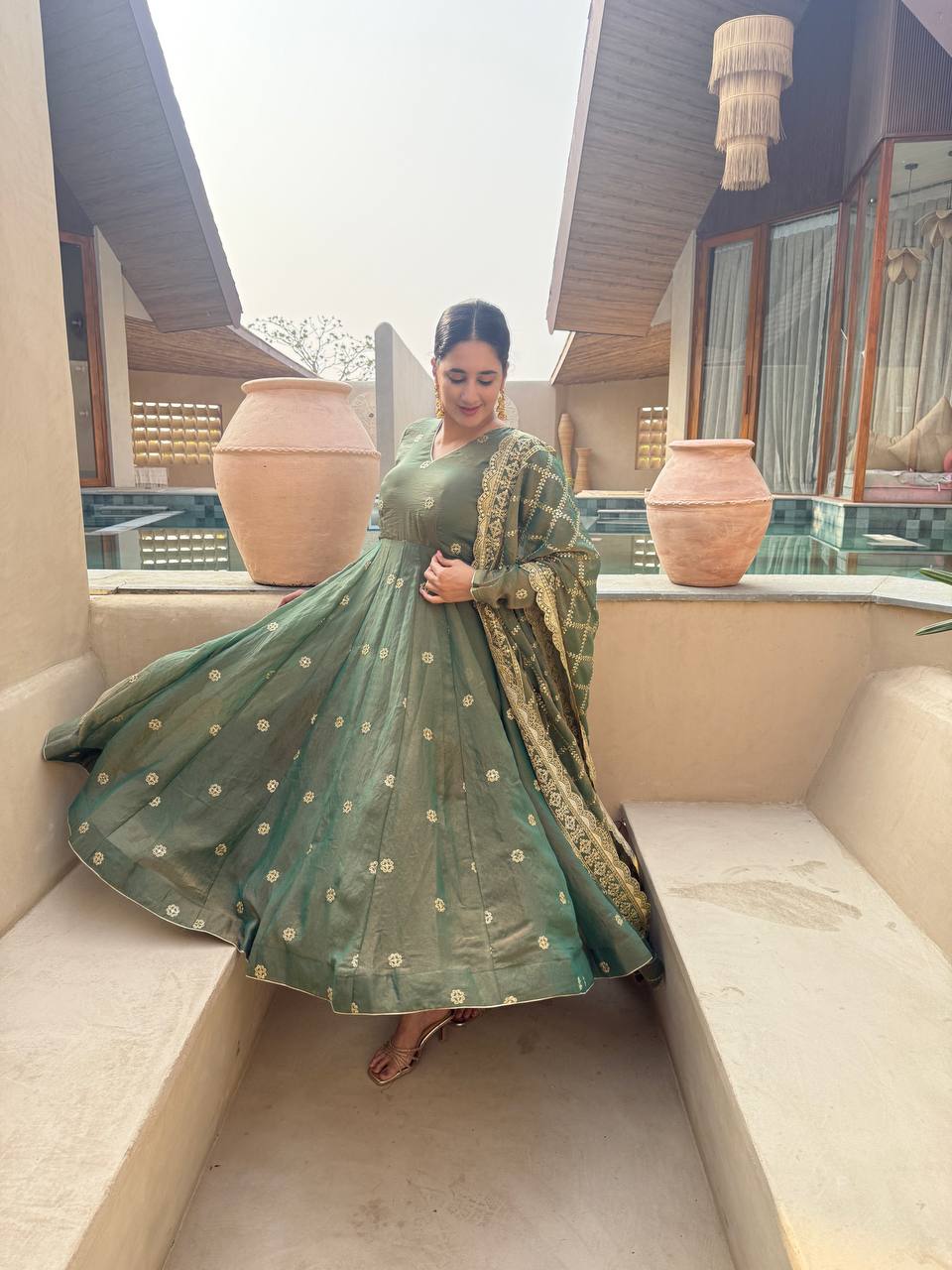 Glorious Green Color Sequence Embroidered Anarkali Suit With Dupatta