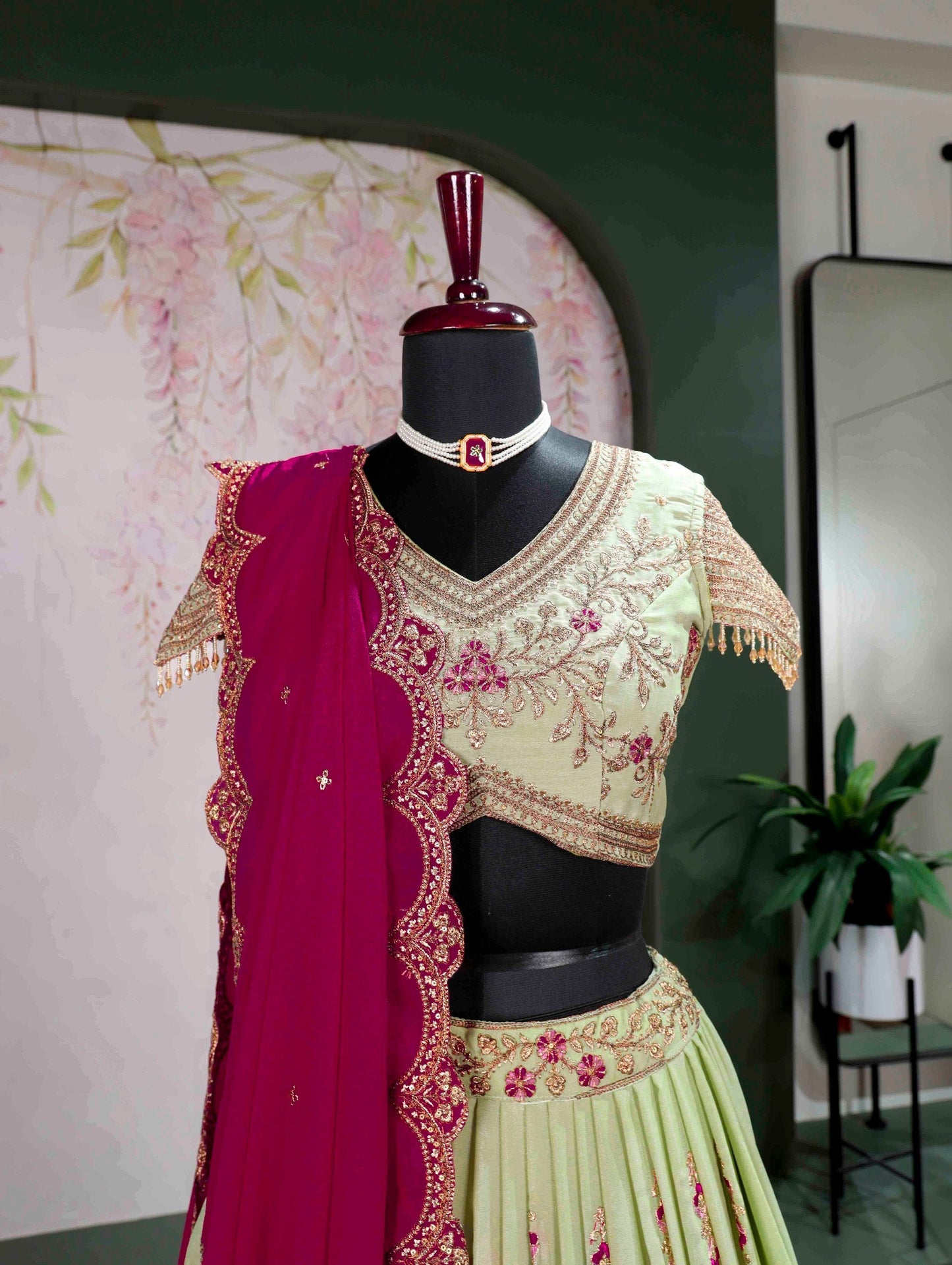 Charming Green Color Sequence Embroidered Lehenga Choli