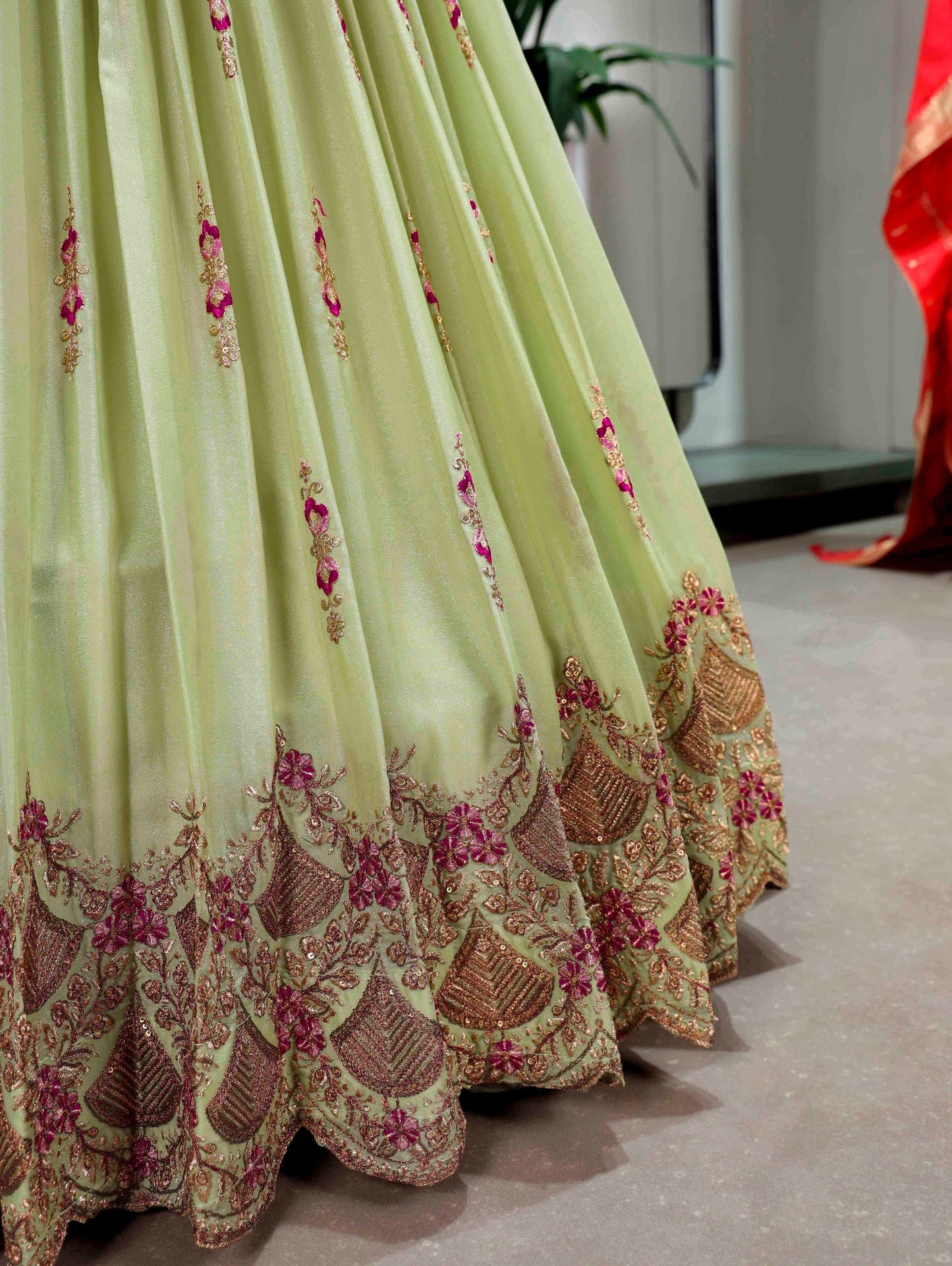 Charming Green Color Sequence Embroidered Lehenga Choli