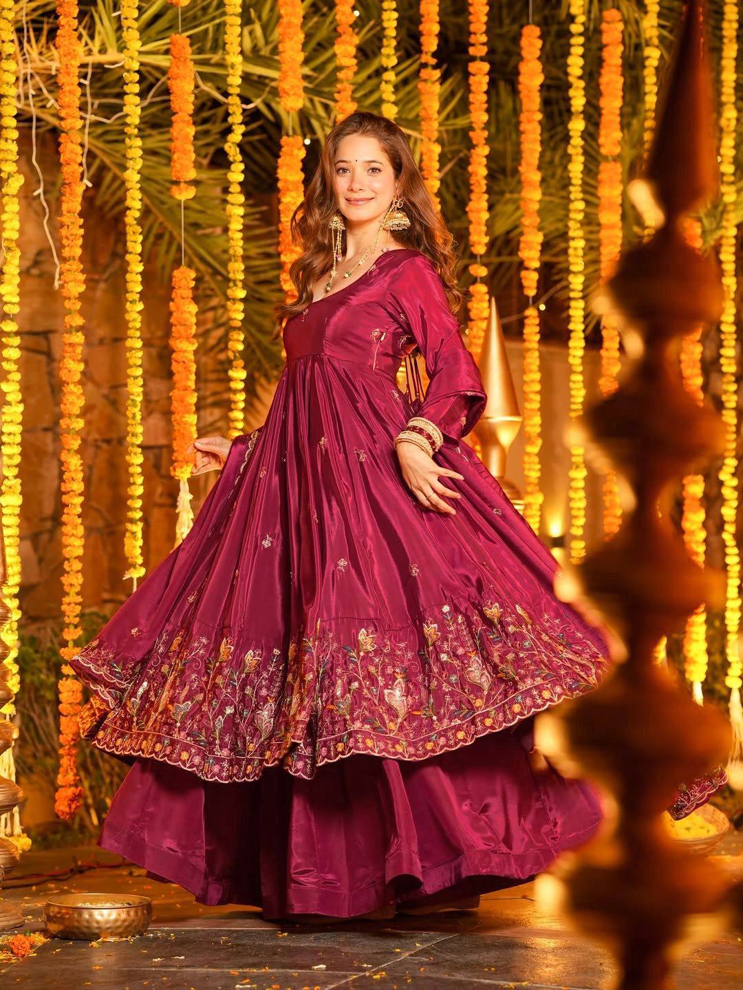 Wedding Wear Pink Color Crepe Silk Embroidered Designer Anarkali Suit