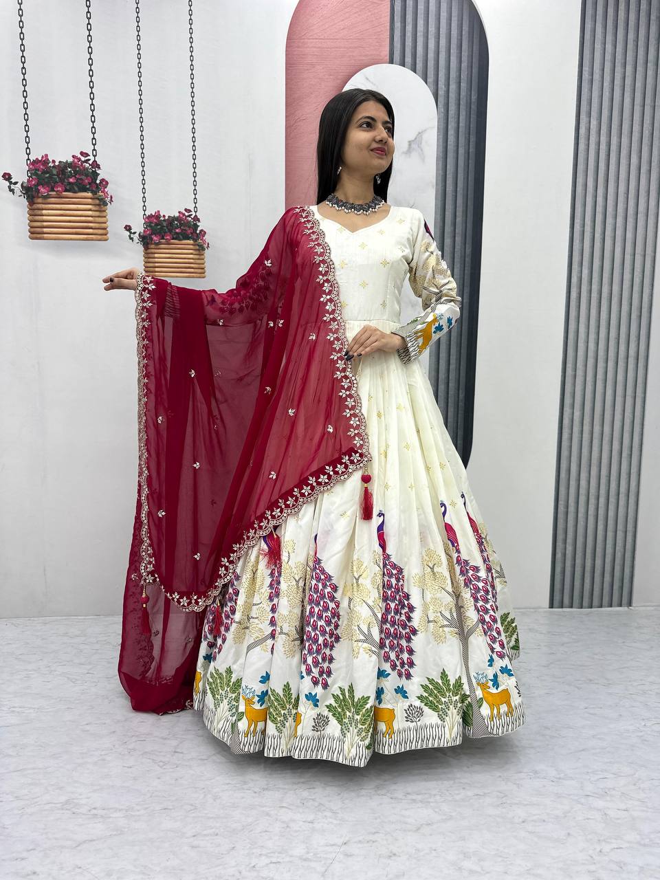 Wedding Pink Color Wear Dola Silk With Mill Print And Foil Work Designer Lehenga Choli