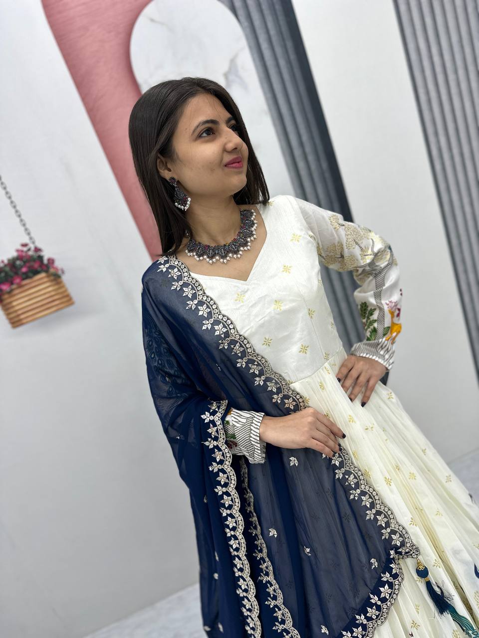 Wedding Blue Color Wear Dola Silk With Mill Print And Foil Work Designer Lehenga Choli