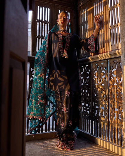 Party Wear Black Color  Sequence Embroidered Plazzo Suit With Dupatta