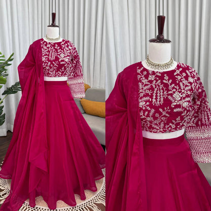 Wonderful Pink Color Sequence Lehenga Choli Set