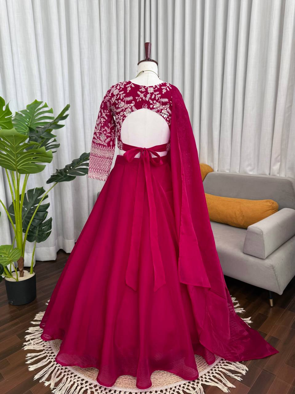 Wonderful Pink Color Sequence Lehenga Choli Set