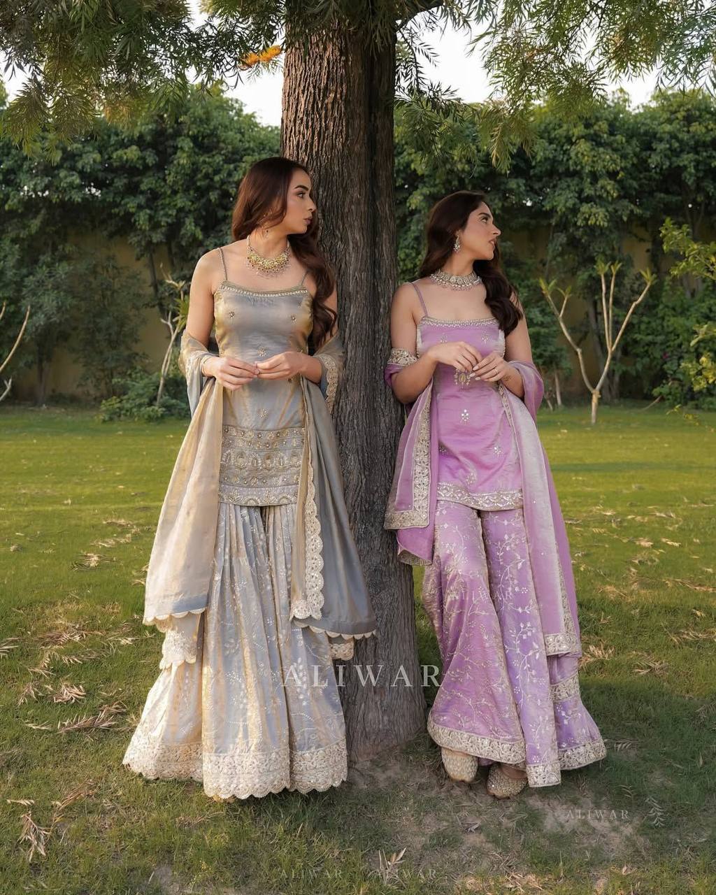 Sangeet Wear Embroidered Ready To Wear Sharara Suit Set