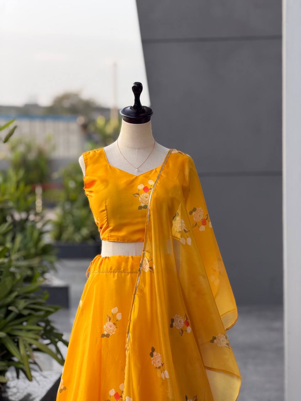 Wonderful Yellow Color Jimmy Organza Lehenga Choli