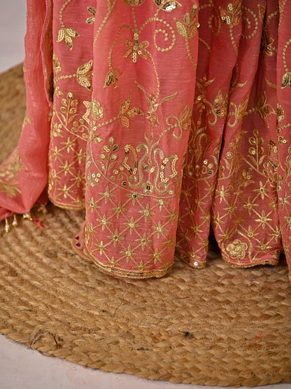 Fancy Pink Color Sequnce Embroidered Sharara Suit With Dupatta
