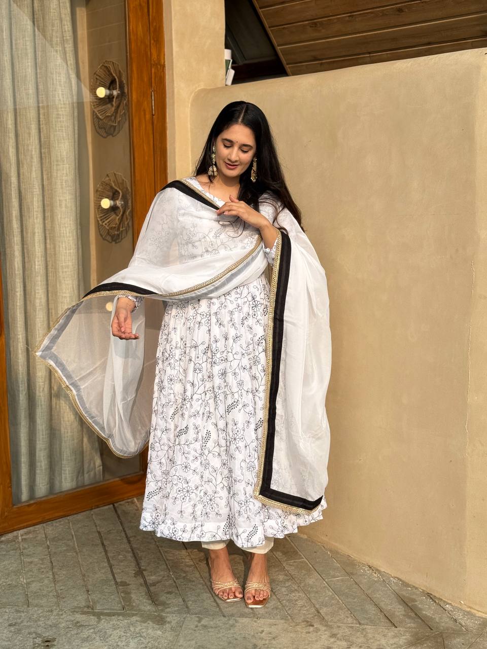 Precious White Color Sequence Embroidery Anarkali Suit With Dupatta