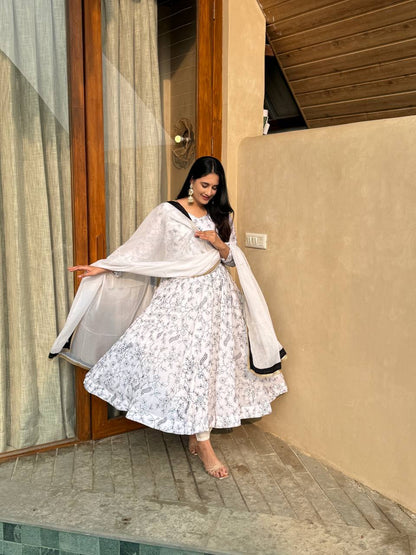 Precious White Color Sequence Embroidery Anarkali Suit With Dupatta