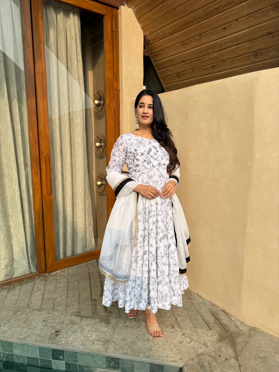 Precious White Color Sequence Embroidery Anarkali Suit With Dupatta