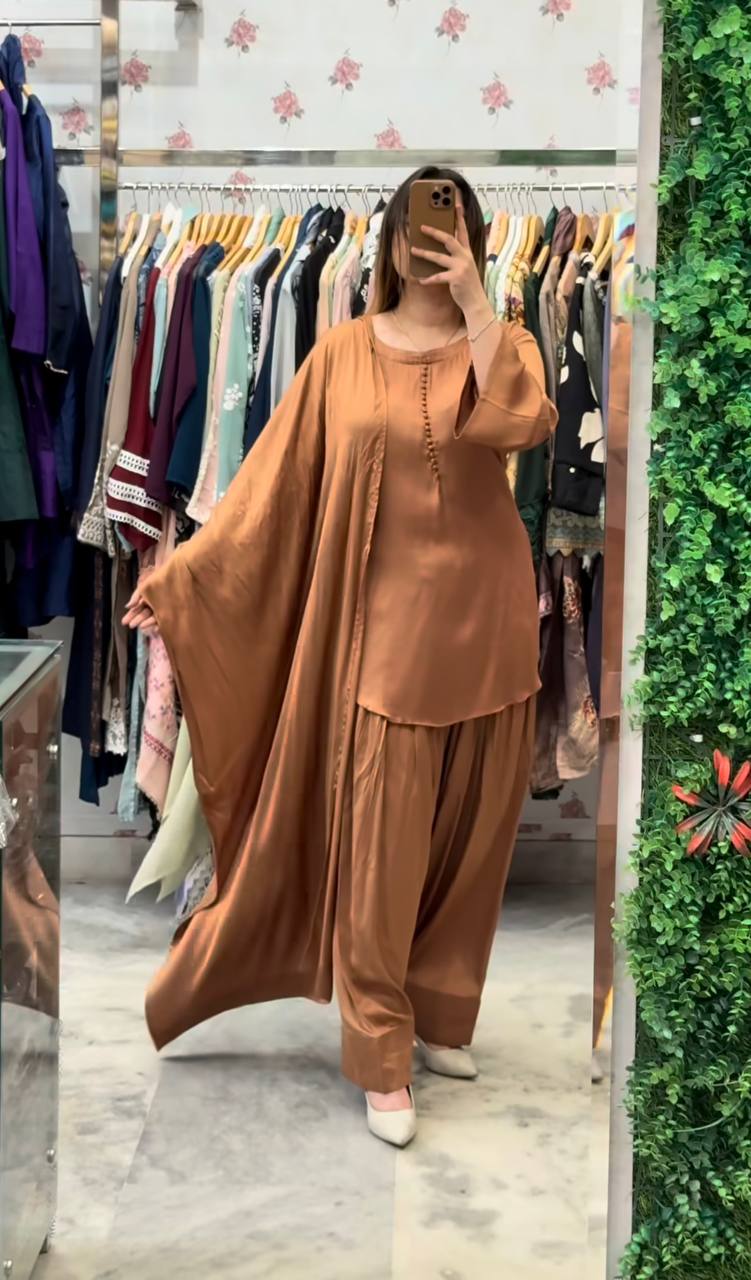 Designer Brown Color Farshi Style Patiyala Salwar Suit