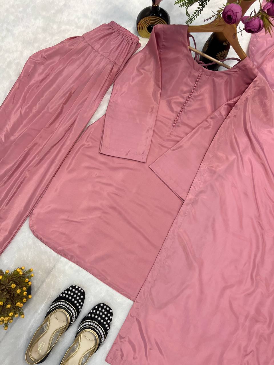 Designer Pink Color Farshi Style Patiyala Salwar Suit