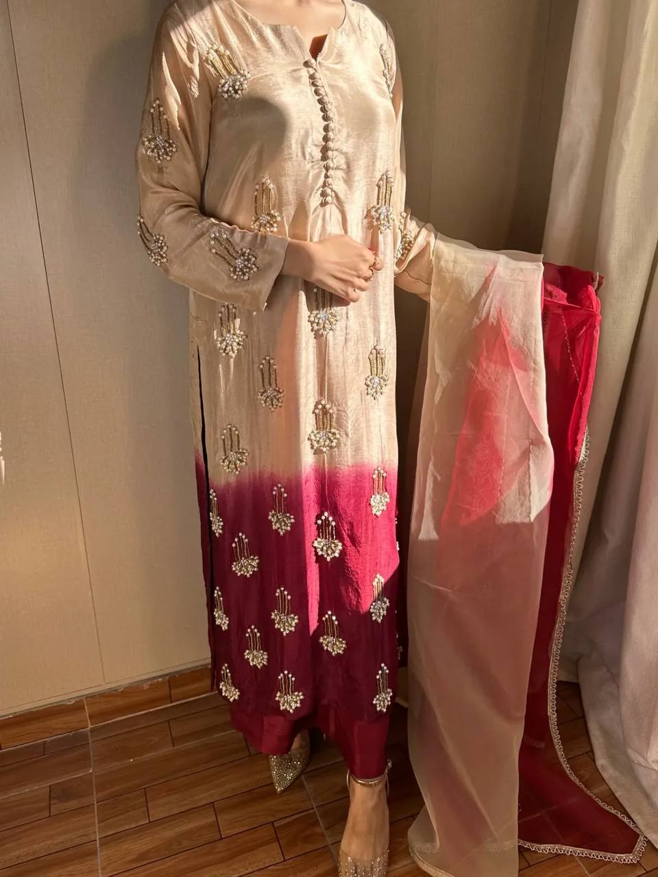 Exclusive Pink Color Sequence Embroidered Palazzo Suit With Dupatta