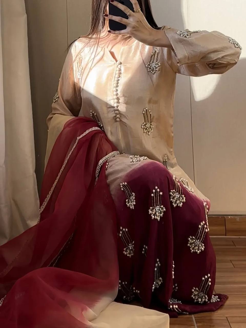 Exclusive Pink Color Sequence Embroidered Palazzo Suit With Dupatta