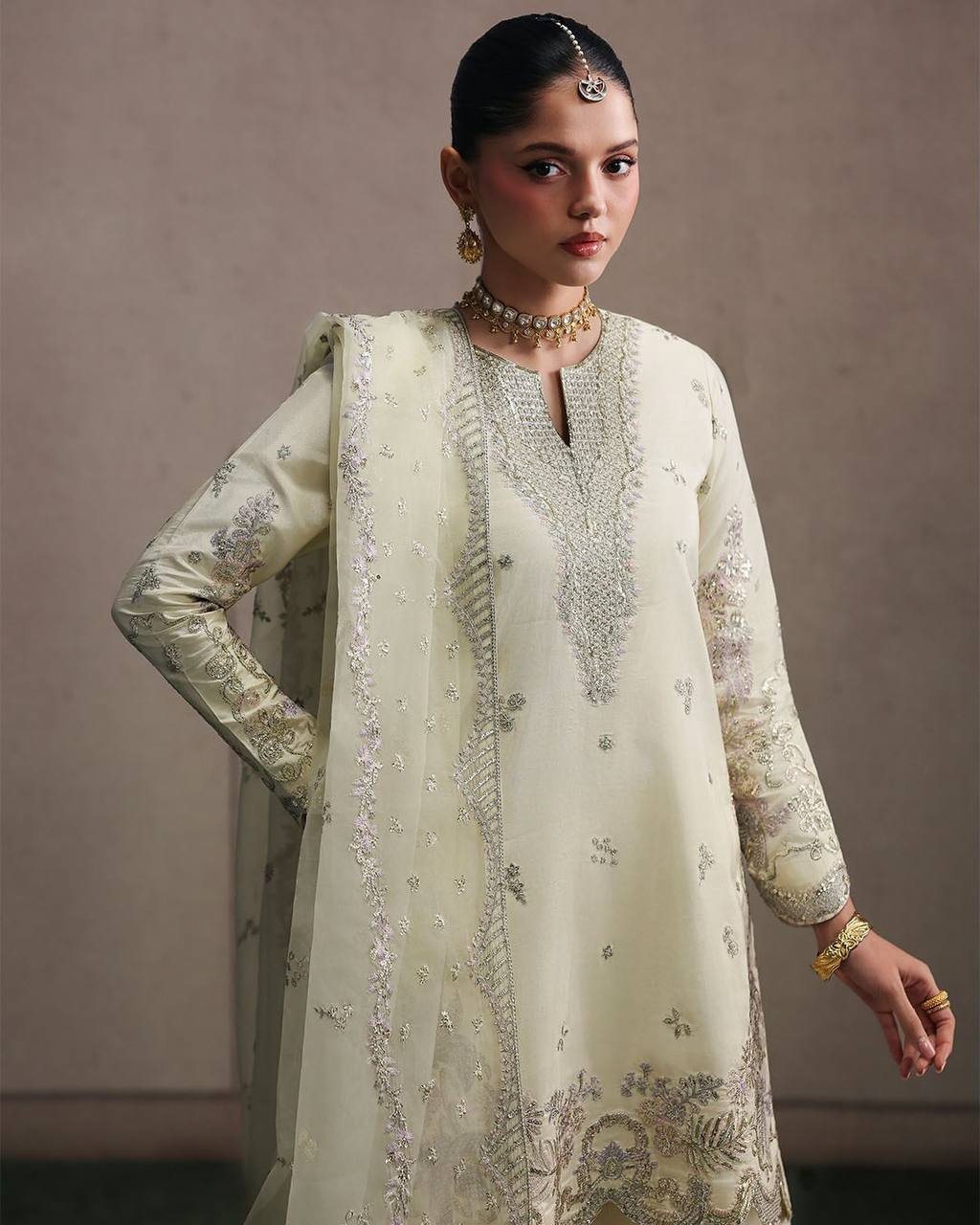 Party Wear Off White Color Sequence Embroidered Sharara Suit With Dupatta
