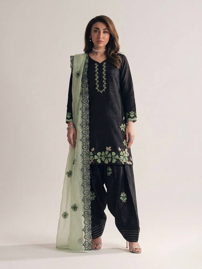 Sangeet Wear Green Color Sequence Embroidered Farshi Suit With Dupatta