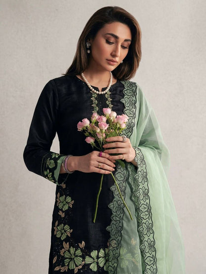 Sangeet Wear Green Color Sequence Embroidered Farshi Suit With Dupatta