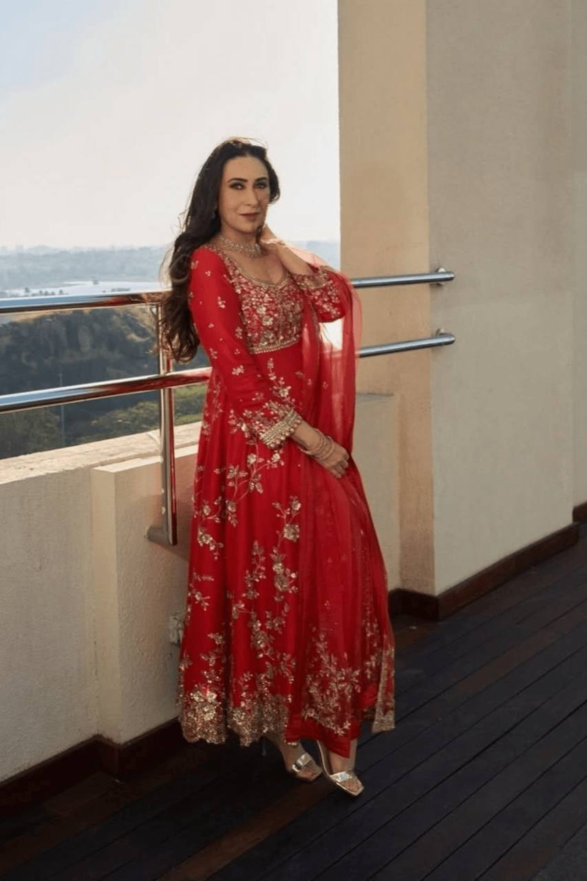 Unique Orange Color Sequence Anarkali Suit With Dupatta