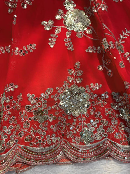 Unique Orange Color Sequence Anarkali Suit With Dupatta