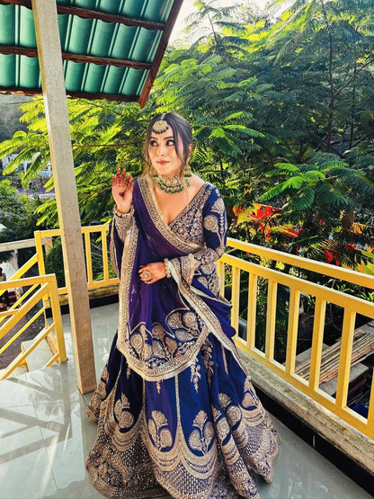 Luxuriant Purple Sequence Embroidered Lehenga With Dupatta