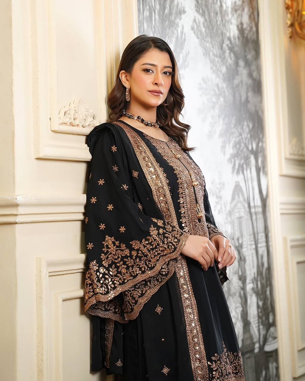 Superhit Black Color Sequence Embroidered Sharara Suit