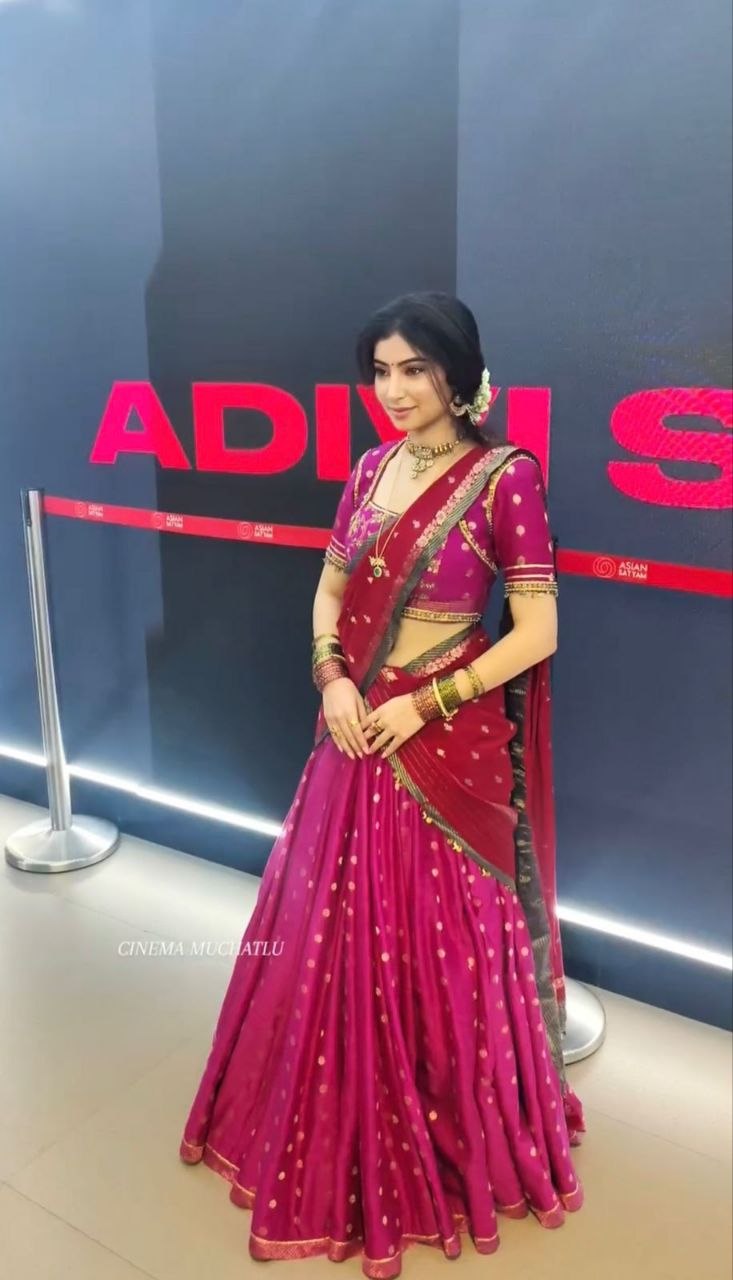 Celebrity Wear Pink Color Embroidery Sequin Work Soft Silk Lehenga Choli