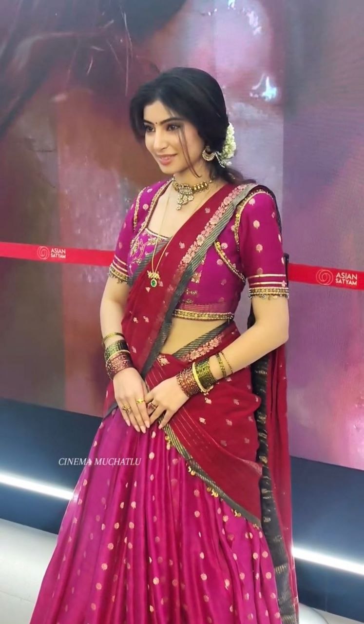 Celebrity Wear Pink Color Embroidery Sequin Work Soft Silk Lehenga Choli