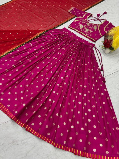 Celebrity Wear Pink Color Embroidery Sequin Work Soft Silk Lehenga Choli
