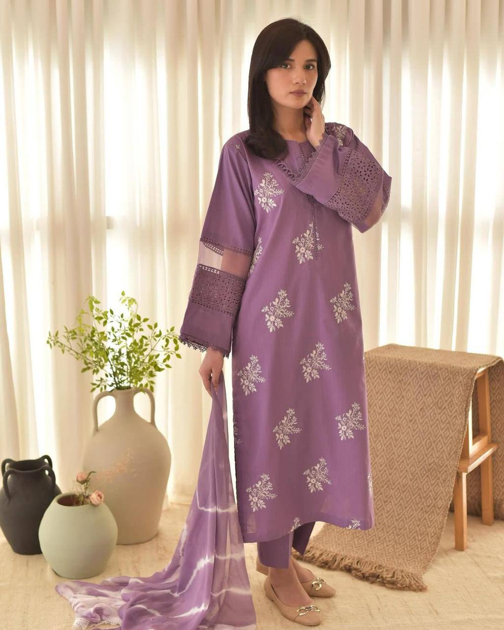 Festive Wear Onion Color Roman Silk With Embroidery Work Salwar Suit