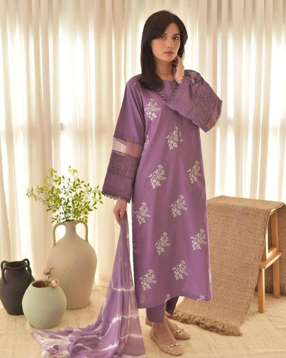 Festive Wear Onion Color Roman Silk With Embroidery Work Salwar Suit