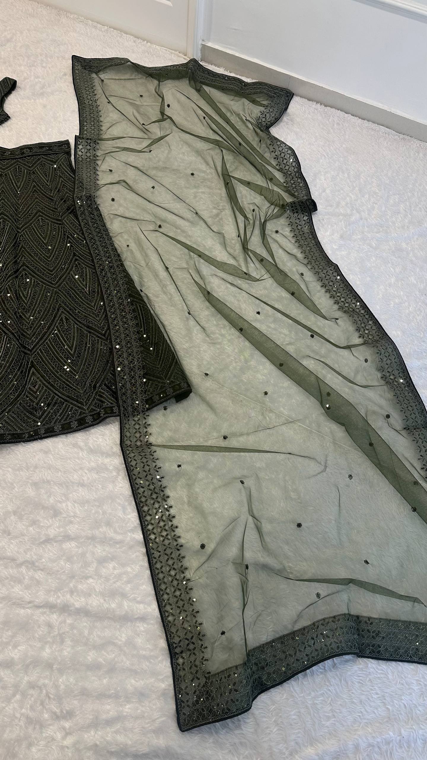 Engagement Wear Green Color Sequence Thread Embroidery Work Lehenga Choli