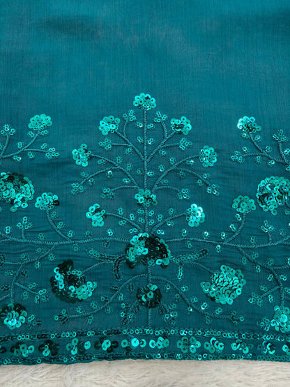 Charming Sky Blue Color Squence Embroidered Farshi Palazzo Suit